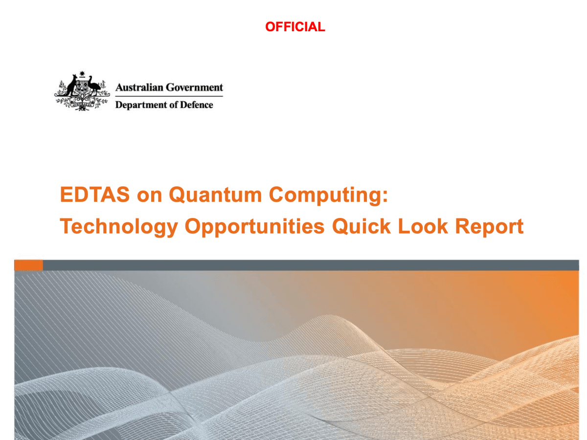 EDTAS on Quantum Computing:Technology Opportunities Quick Look&nbsp;Report